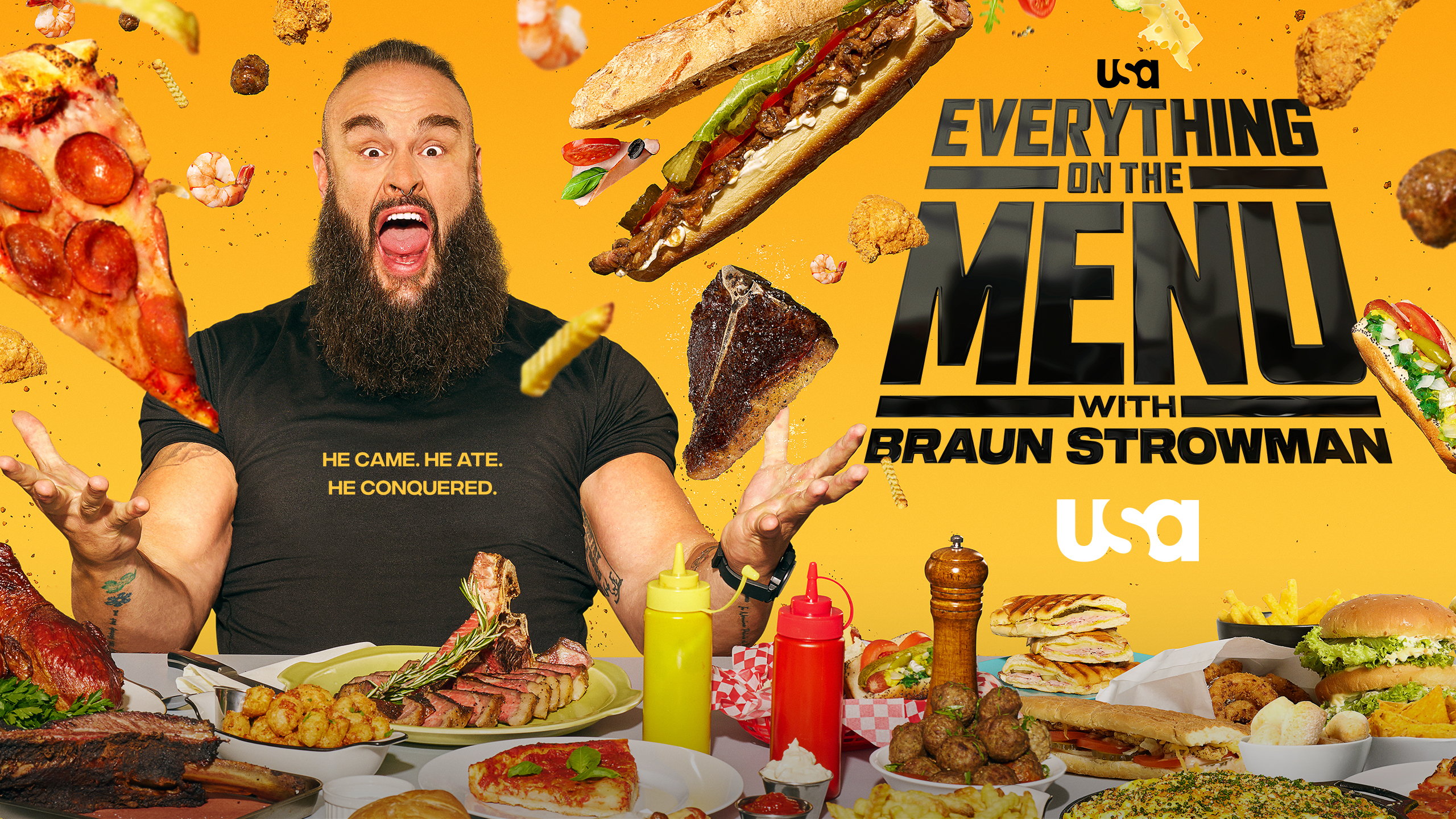 Usa Network Everything On The Menu With Braun Strowman 1.000 Keyart 72 Dpi 2560 X 1440 16 9 No Tune In 1